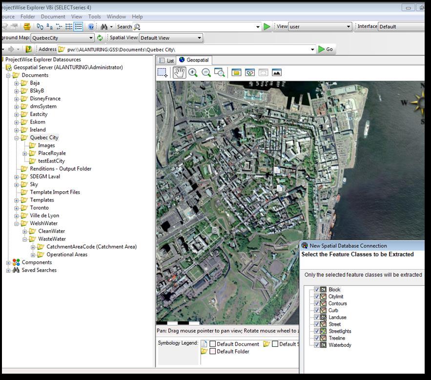 the ProjectWise background map Read-only or Update Engineering and GIS data via one interface Support
