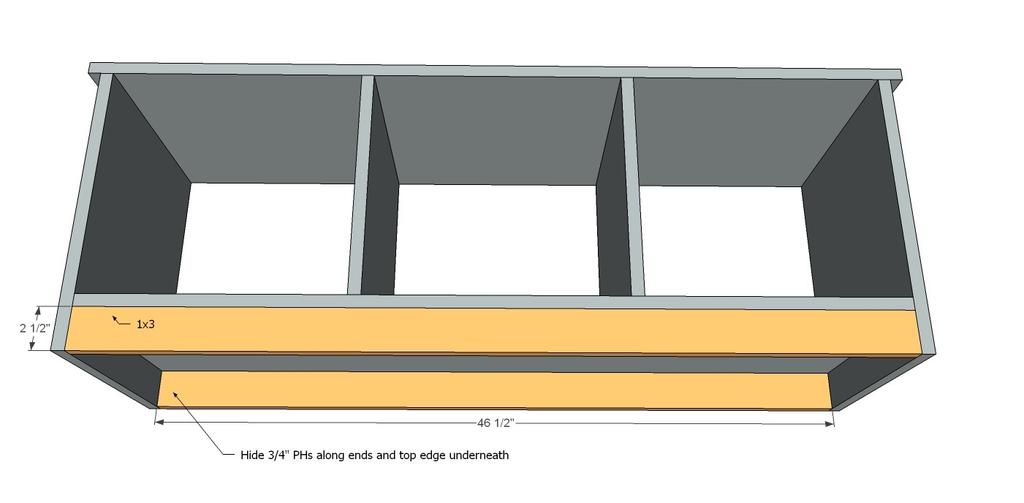 Start by building the bench storage area. It's pretty simple, just follow along the plans and you'll be fine!