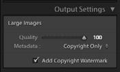 OUTPUT SETTINGS Upload Settings Output Settings specifies the JPEG quality. Moving the Quality slider to the right increases both the image quality and the image file size.