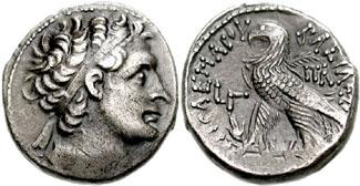 The star symbol had been used on earlier Ptolemaic coin revivals. The silver octadrachm of Ptolemy I was revived under Ptolemy V with star symbols. Morkolm (Paphos I, p.