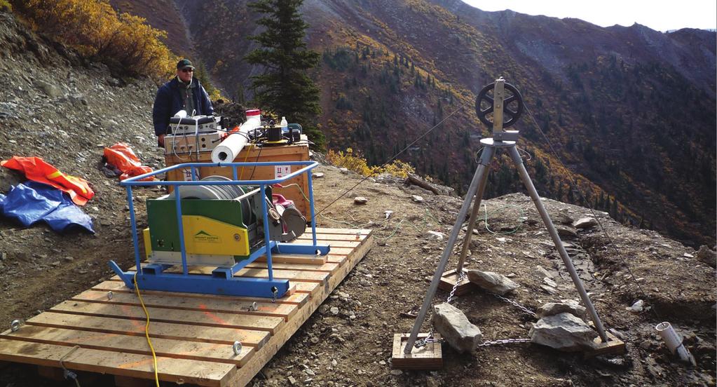 EXPLORATION TRENDS & DEVELOPMENT IN 2012 Abitibi Geophysics conducting a borehole Gravilog survey in the Yukon Credit: Abitibi Geophysics & Scintrex sub-bottom profiling, side-scan sonar surveys and