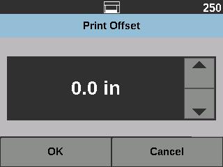 Changing the print offset The Print Offset option allows you to temporarily move the print location on a document (e.g., if you need to rescan a document that has already been printed on).