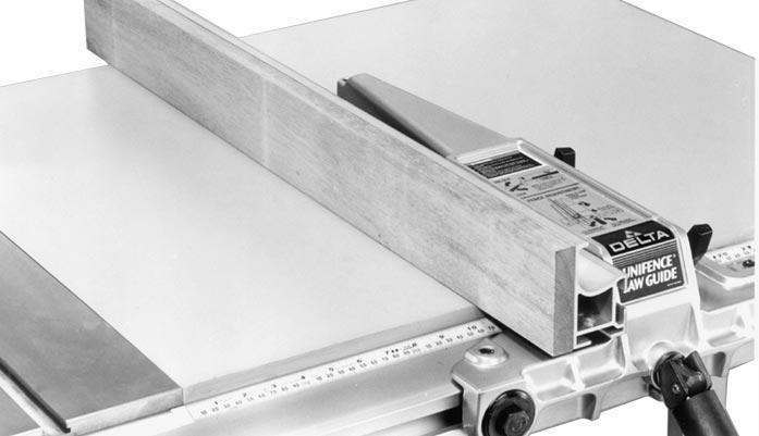 When ripping material under 2 inches in width, a flat pushboard is a valuable accessory since ordinary push sticks may interfere with the blade guard. That flat pushboard can be made as shown in Fig.