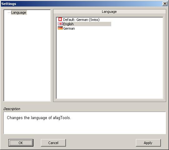 5.2.2 Language The language can be selected via the function Configuration -> Settings.