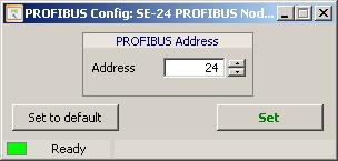 5.5 Profibus configuration The PROFIBUS configuration tool sets the PROFIBUS parameters of the device (address). Proceed as follows to set the Profibus-Slave address: 1.
