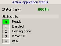 5.8.2 Actual application status Status (hex) Current actual application status in hexadecimal notation.