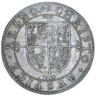 bust, silver shilling, mm triangle in circle, issued 1641-3, (S.
