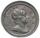 $70  2089* George I, first or 'Dump' issue copper farthing, 1717, obv.