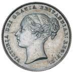 silver shilling, young head, 1853
