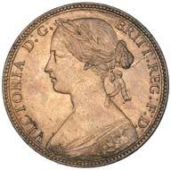 2157* Queen Victoria, bun head, bronze penny, 1860, beaded border, (S.