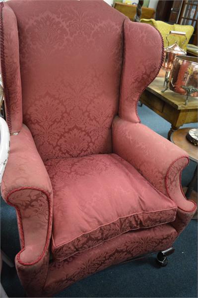 91 A red upholstered
