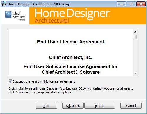 Installing Home Designer Architectural License Agreement 3. Read the License Agreement carefully.