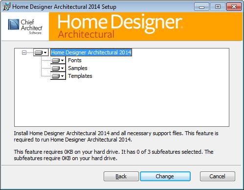Installing Home Designer Architectural Choose Items to Install 5. You can use this window to specify what features you wish to install. Click on a line item to select it.