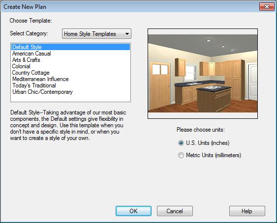 Home Designer Architectural 2014 User s Guide 4. The Create New Plan dialog displays next. 5.