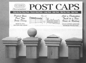 Effective January 8, 2018 QUALITY CEDAR POST CAPS Woodway Post Caps built to last. We use premium grade, kiln dried Western Red Cedar. Our blocks and trim skirts are precision-moulded for uniformity.
