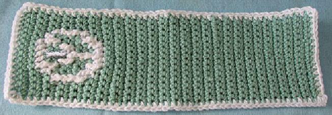 Wallet Copyright 2011 DCollinsworth 6 Materials: 1-2 oz Caron yarn in Light Sage less than 1 oz Red Heart yarn in White Needle to take yarn Size J crochet hook Finished Size: Unfolded: 5 X 15-1\2,