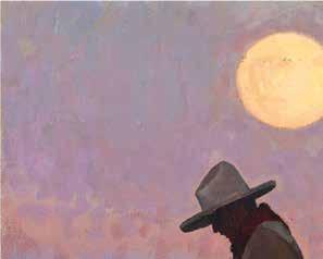 Tranquility, oil, 24 x 30" composition, mostly because they re not painted with any importance, but they are presented to show you that the cowboy is there watching them, the artists