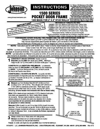Research products Pocket Door Construction Read instructions and