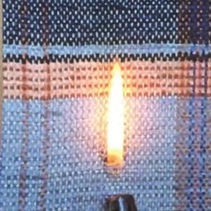 5 one can observe that the three studied woven articles behave different at flame contact and also have a different burning mode.