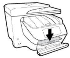 5. Gently remove any jammed paper from inside the printer. To avoid the paper tearing, use both hands to pull out the paper. 6. Remove any torn bits of paper or debris in the duplex area.