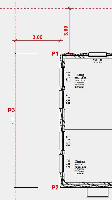 EXTERNAL DIMENSIONS The floor plan can now be measured using the different options for architectural measurement. It does not matter whether you measure in the model or in the plan view.