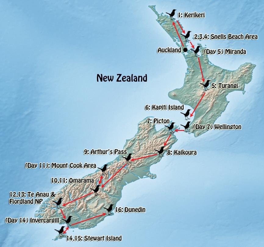 RBL New Zealand - Comprehensive Itinerary 3 TOUR ROUTE MAP THE TOUR IN DETAIL Day 1: Auckland to Kerikeri.