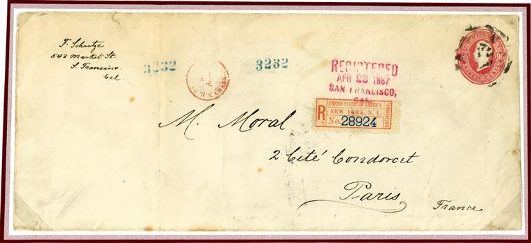to Paris, France, 14 April, 1886, registered