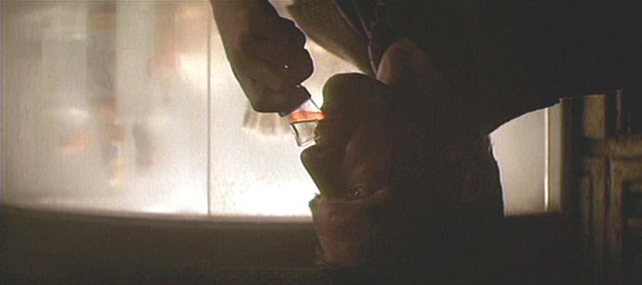 Chapter 7 - Deckard and Rachel Back in his apartment, Deckard, tired, shaken, takes a sip of liquor from a small glass.