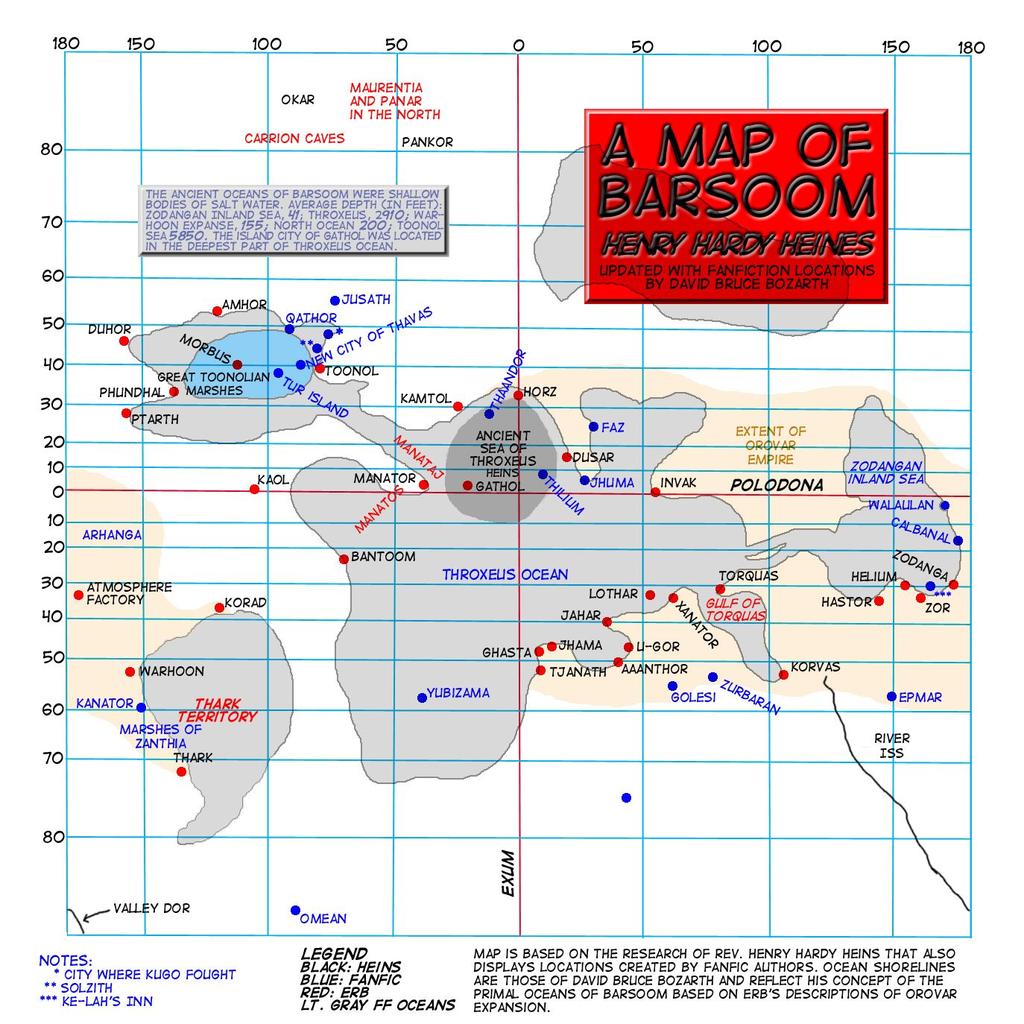 Map of Barsoom (John Carter s Mars) A map drawn by