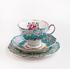 2 China Teacup Trios: Cup Saucer & Plate Set $3.00 Teacup Duos: Cup & Saucer Set $2.00 Side Plates $1.00 Tiered Plates $15.00 Serving Plates Round $3.00 Serving Plates Oblong $3.
