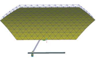 The surface contour of the antenna mesh reflector is a hexagon with a size of 9 m 6 m in this improved antenna system, which is relatively large.