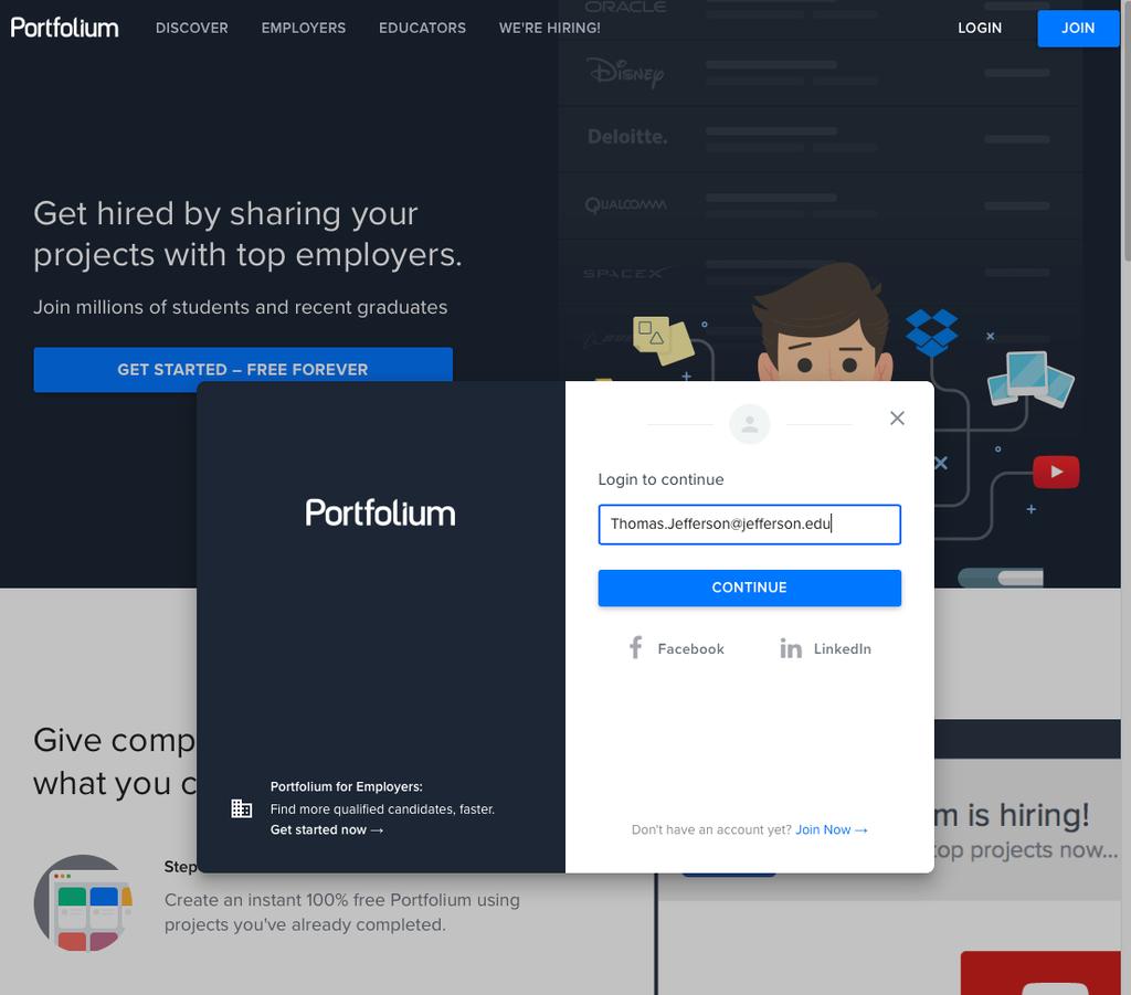 As part of Jefferson you now have access to a career building tool called Portfolium.