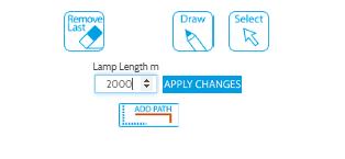Finally, [APPLY CHANGES] must be pressed to set the data and adjust the drawing on the screen. From now on, each new click generates a new line attached to the previous one.