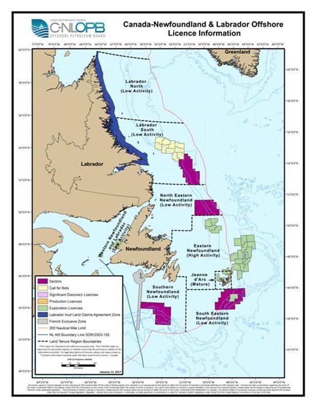 Canada-Newfoundland and Labrador Offshore Area 29 Exploration Licences (ELs) 51 Significant