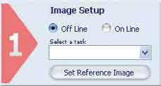 Menu principale Wizard set up Control panel Image buffer Help online Barra di stato Passo 1: Image Setup The first