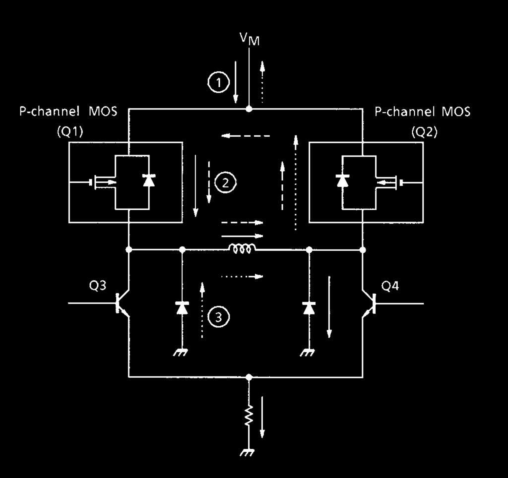 OUTPUT STAGE The TA84002F/FG is a multichip IC consisting of four P-channel MOSFETs and one main chip. The four P-channel MOSETs are used as upper-side power transistors.