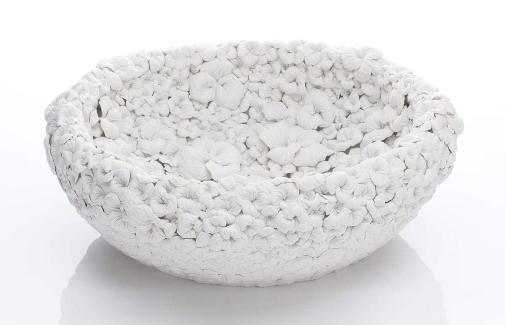 A Large Pansies Bowl, 2016 Moulded, carved and hand-built porcelain with an