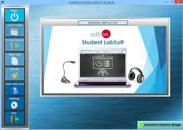 Innovative features: Student Log-In & Self-Registration. Existing Tasks checking & Monitoring. Optional Student Software - ESL-SOF. EDIBON Student Labsoft (Student Software).