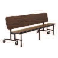 You need a bench with back support a bench with worksurface a cafeteria table... Uniframe convertible bench does it all for one low cost.