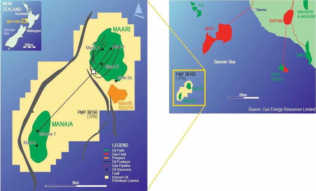 EXPLORATION AND DEVELOPMENT ACTIVITY NEW ZEALAND PMP 38160, Offshore Taranaki Basin, Maari and Manaia Fields (Horizon Oil interest: 10%) During the quarter Horizon Oil s working interest share of