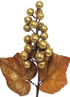 Grape Clusters w/ Leaves Gold 6/Pk
