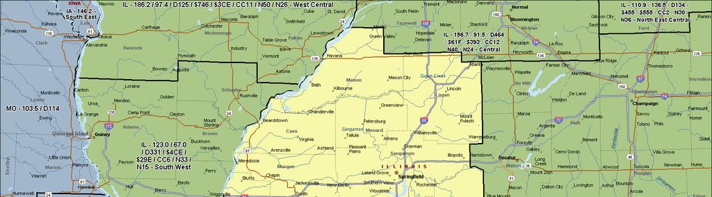 South Central Counties: Mason, Logan, Cass, Menard, Morgan,