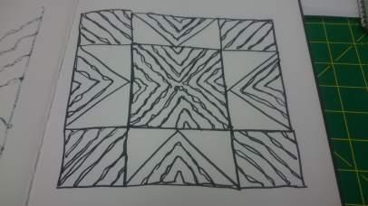 I thought the doodled X shapes in the smaller squares looked too busy.