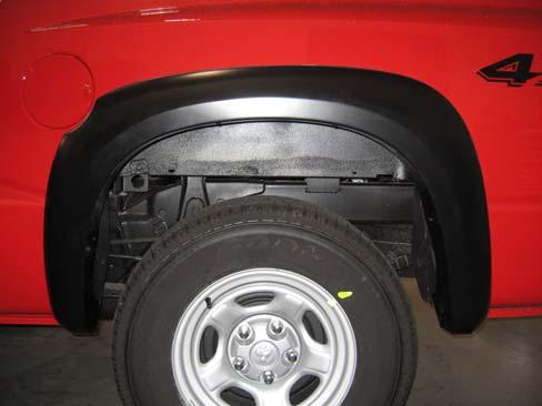 Step 4: Rear Fender Flare Installation (See Photos #14 through #21) 14 15 Hold the flare in position on fender.