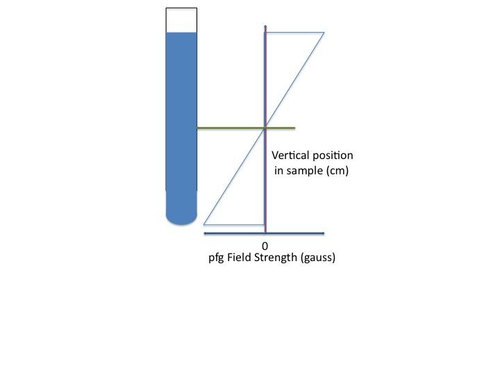Pulsed field gradients transiently change the magnetic field strength along the z axis (colinear with the overall magnetic field of the superconducting magnet) over the length of the sample in a