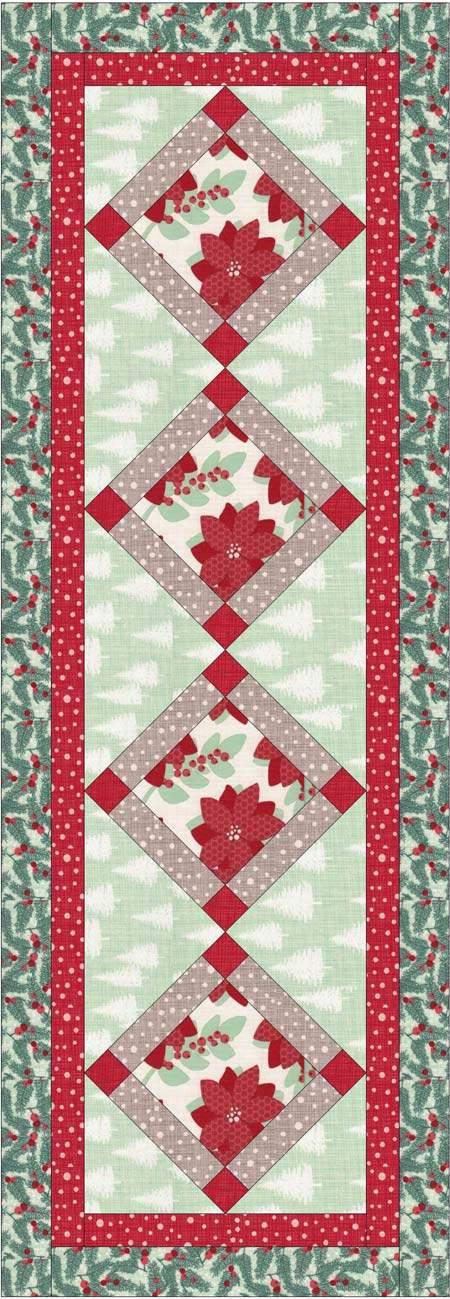 Winterberry Table Runner & Placemats Finished sizes:
