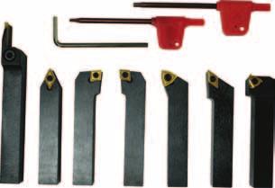 hand 90 turning tool 1 x straight profile turning tool 1 x right hand profile turning tool Complete with inserts Replacement inserts L0078