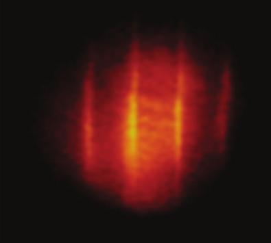 Figure 5: The emission pattern of the laser cell with single beam pumping.