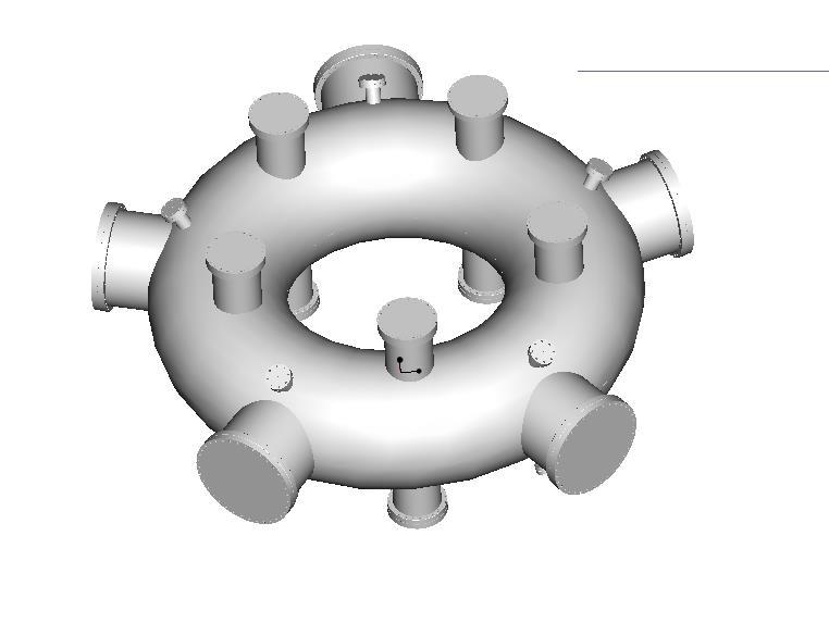The vacuum vessel is a circularly symmetric torus with port extensions for diagnostic access R 0 =75cm a vv =29cm Volume - 1.5m 3 10 port 4.