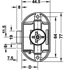 backset mechanism with installation kit Polished Nickel button & 21254: 25 mm backset